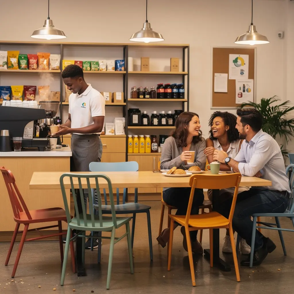 Nowoczesne biuro z przestrzenią do współpracy i spotkań.